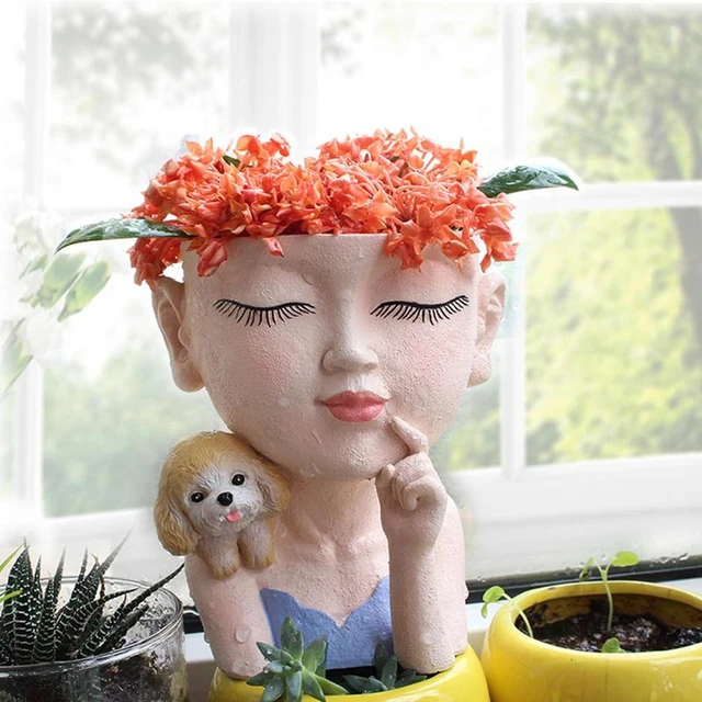 Macetas de flores modernas para niña, macetas decorativas de Cactus, maceta  de flores suculentas, macetas de decoración para plantas, maceta para el  hogar, regalo - AliExpress