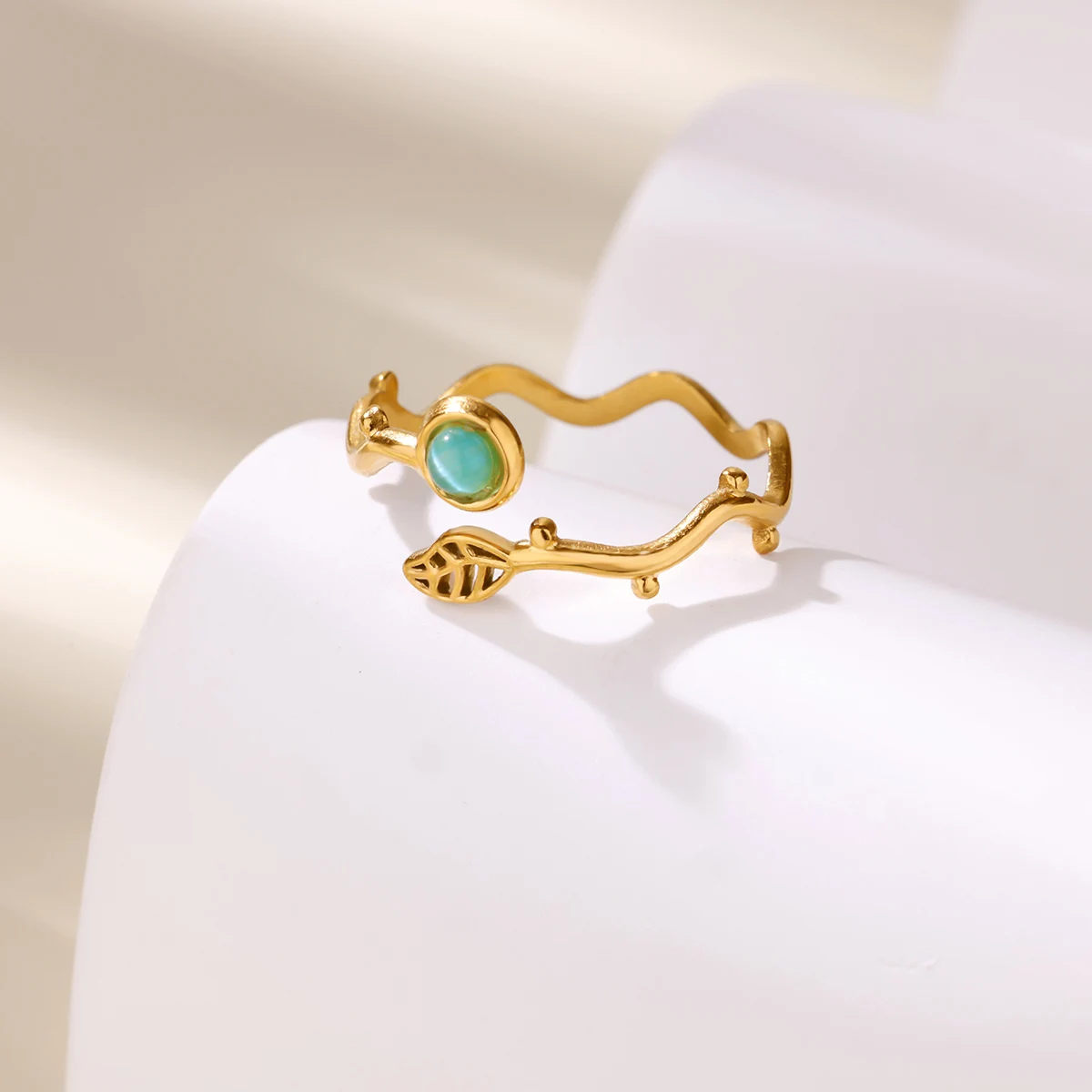 Opal Jewelry Rings Stainless Steel For Women Wedding Gift