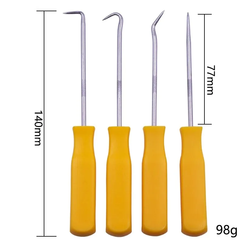 Car Repair Tool Set 4pcs/set Heat-resistant Antislip Hook Pick Set Car Oil Seal Screwdriver Gasket Puller Oil Seal Removal Hook Tool