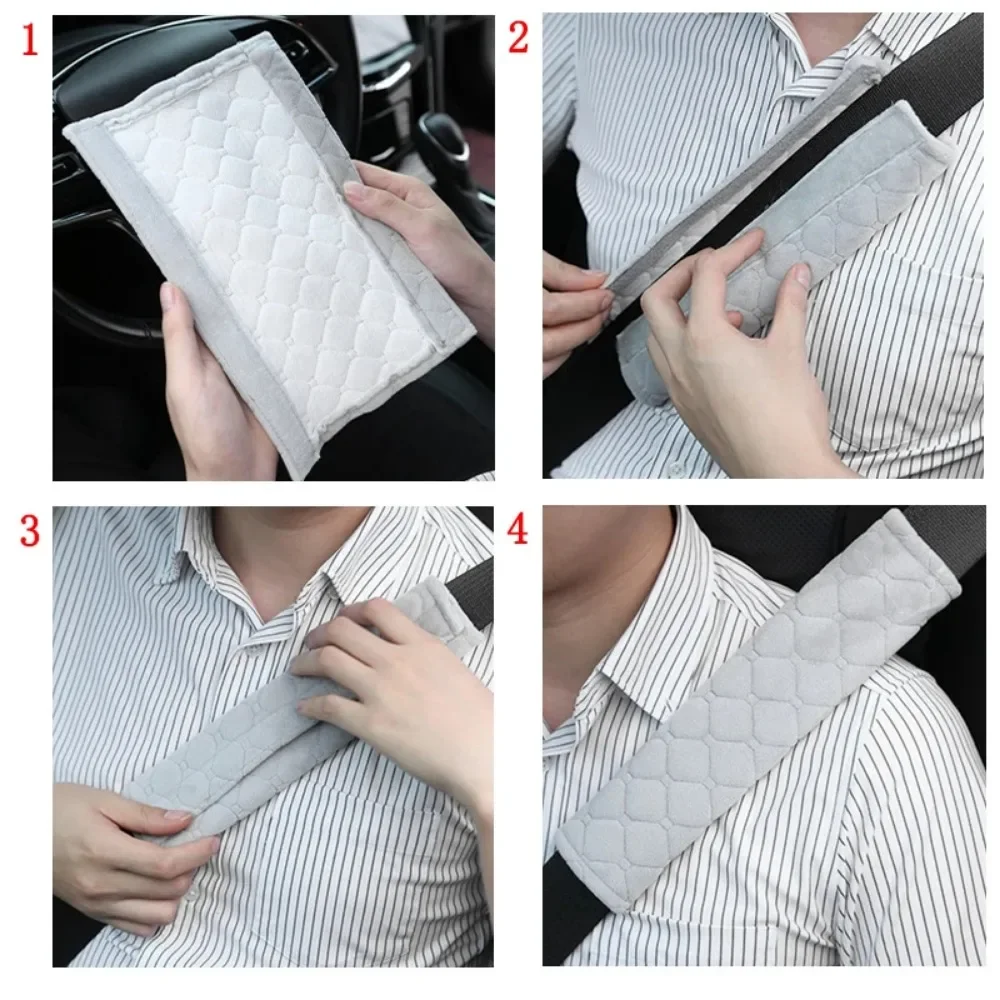 Universal car seat belt cover adjustable plush car safety belt cover shoulder pad for kids child adults interior accessories car seat shoulder protector seat belt cover