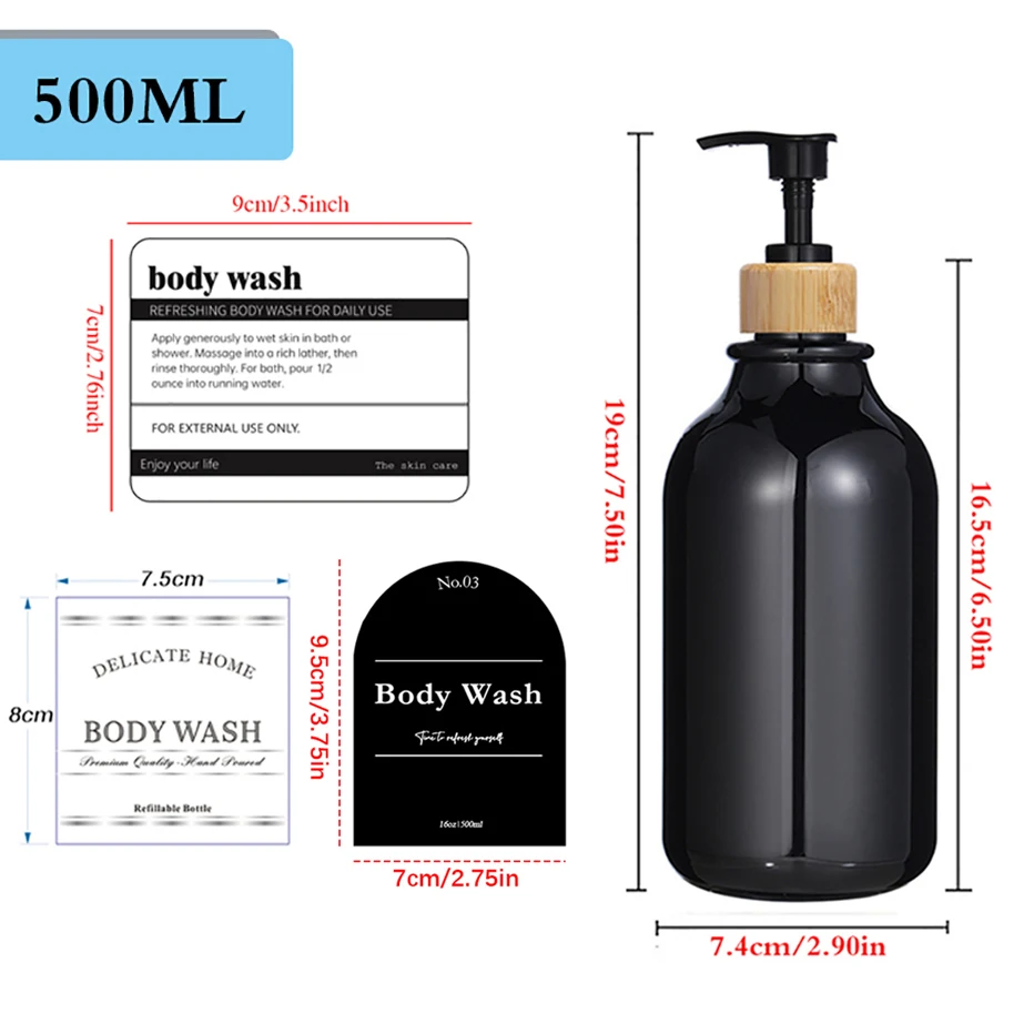 Pump Soap Dispenser Removable Waterproof label Bathroom Shampoo and Conditioner Soap Bottle Unique Bottle Stickers soap dispenser refillable bottle soap dispenser bottle refillable plastic bottles