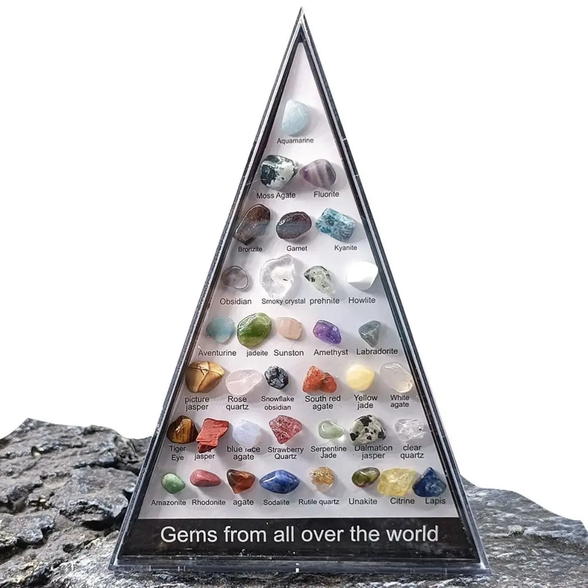 36/32 Assorted Natural Crystal Stones Gem Sets