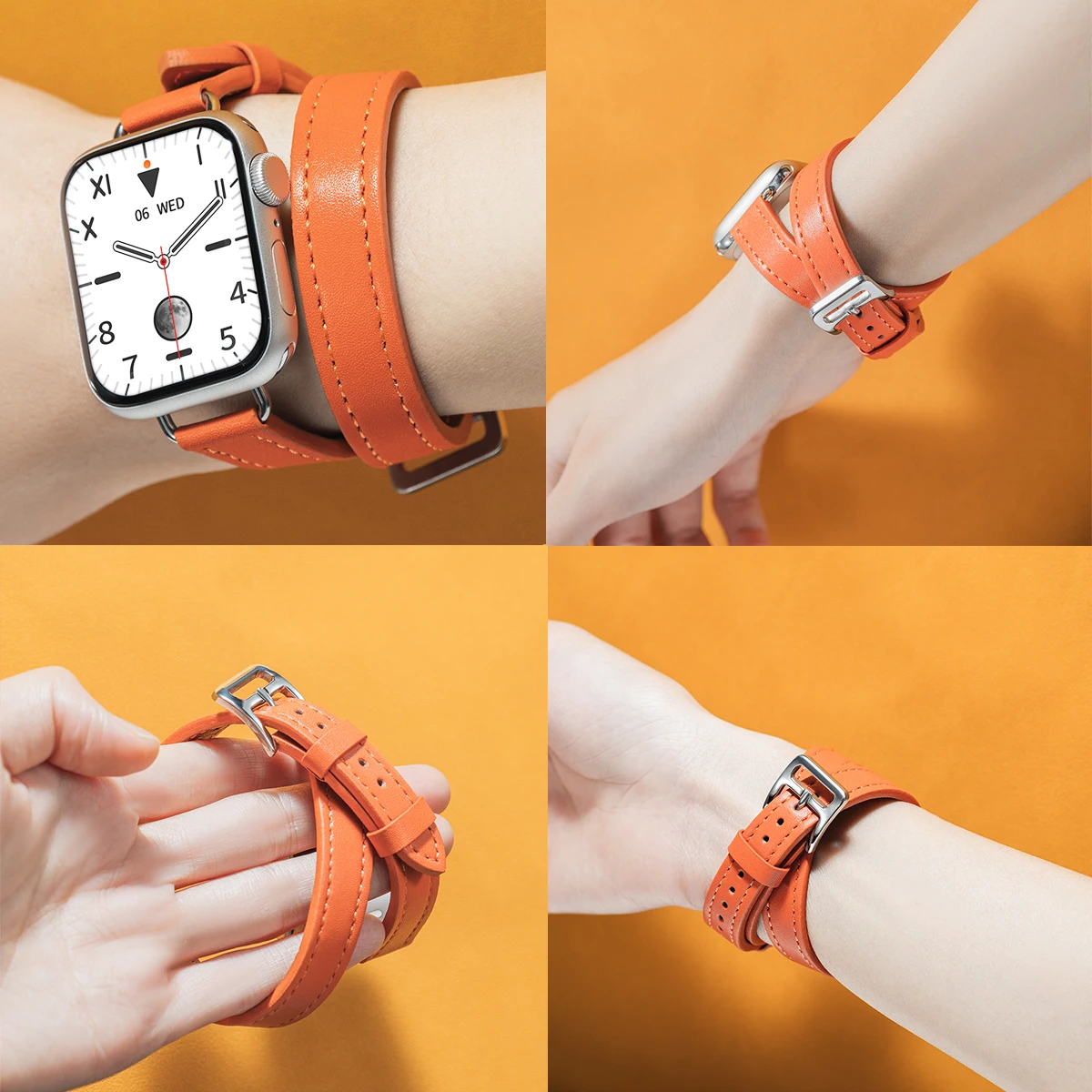 حزام من الجلد لساعة أبل باند 42/46 مللي متر 49 ملل...