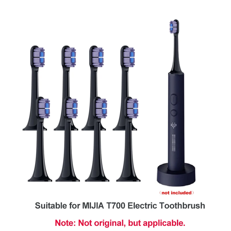 Replacement Brush Heads For XIAOMI MIJIA T700 Sonic Electric Toothbrush Dupont Bristle with Caps Sealed Pack 4/8PCS Toothbrush Heads Replacement Toothbrush Heads Electric Toothbrush Heads Replacement Brush Heads