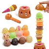 Children Simulation Ice Cream Food Kitchen Toys Ice Cream Stacking Tower Balance Game Pretend to Play Set Educational Toys Gifts 3