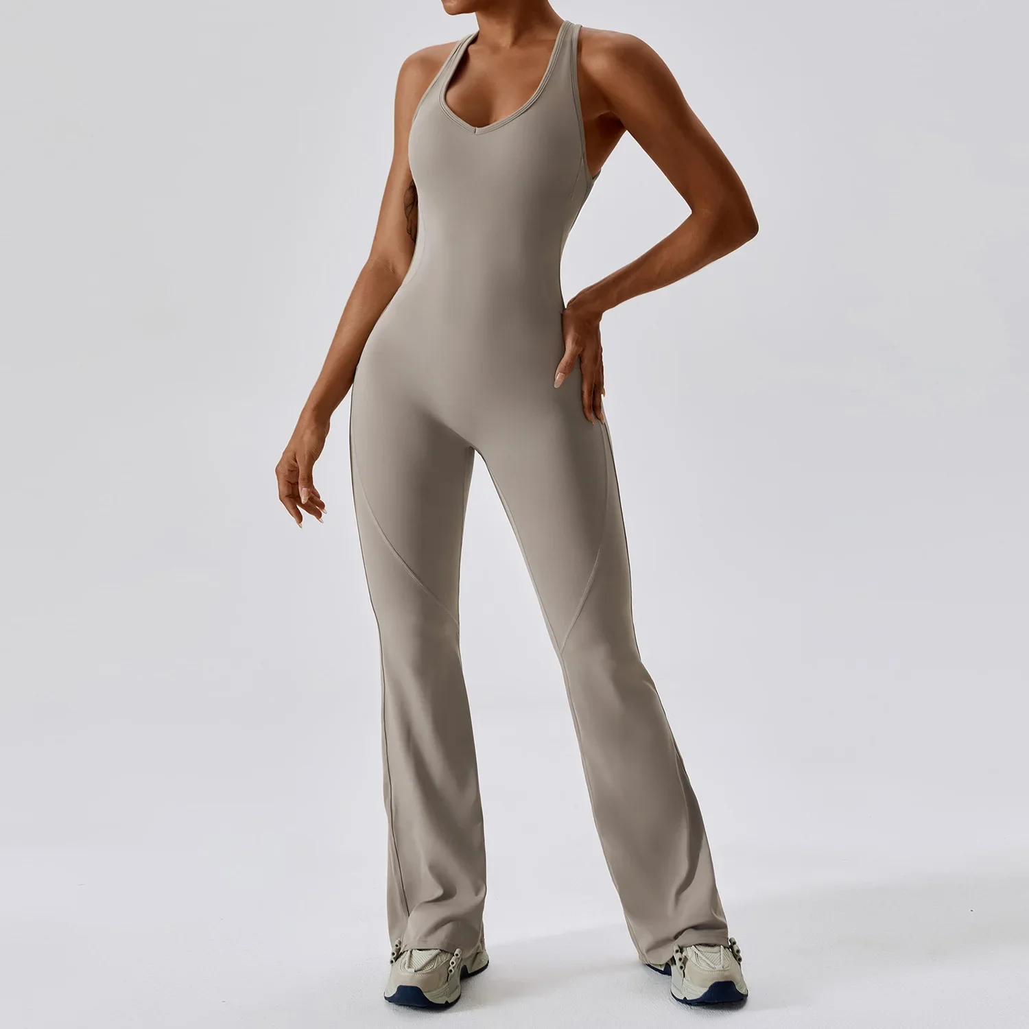 Quick drying tight fitting dance sports fitness wear hip lifting abdominal tightening, micro pulling jumpsuits for women