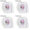 1 2 3 4 5 6 7 8 9 Years Birthday Girls T shirt Cute Gabbys Doll House Customize Name Kids T-shirts Baby Long Sleeve Clothes Gift 1