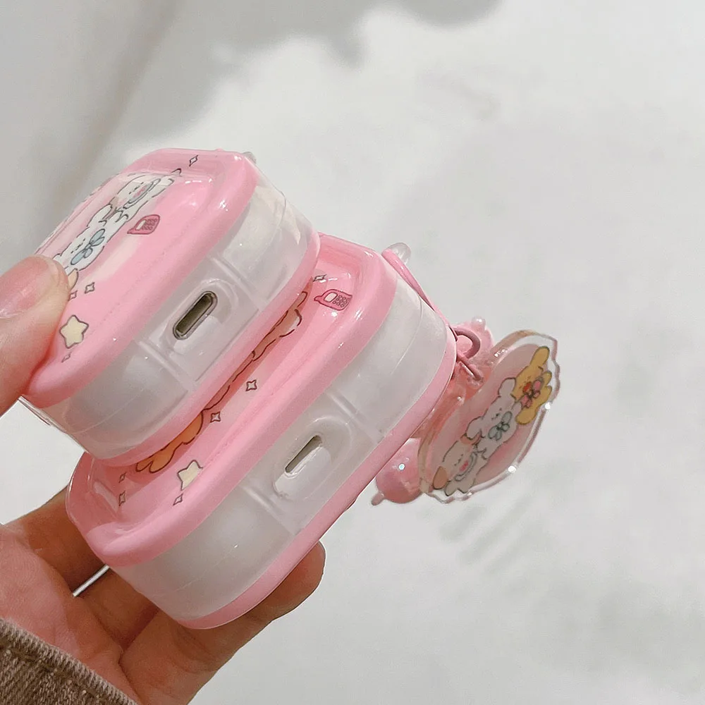 Fundas para auriculares inalámbricos Airpods 1, 2, 3 Pro, color rosa  degradado, corazón de amor, cub xuanjing unisex