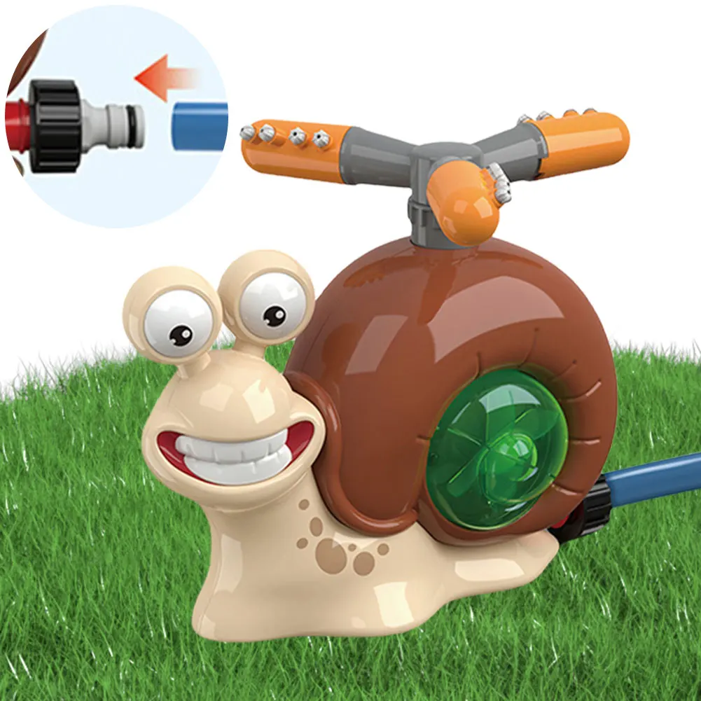Cartoon Snail Water Sprinkler Baseball Toy Summer Water Game Sprinkler for Boys Girls Summer Backyard Lawn Pool Party Fun