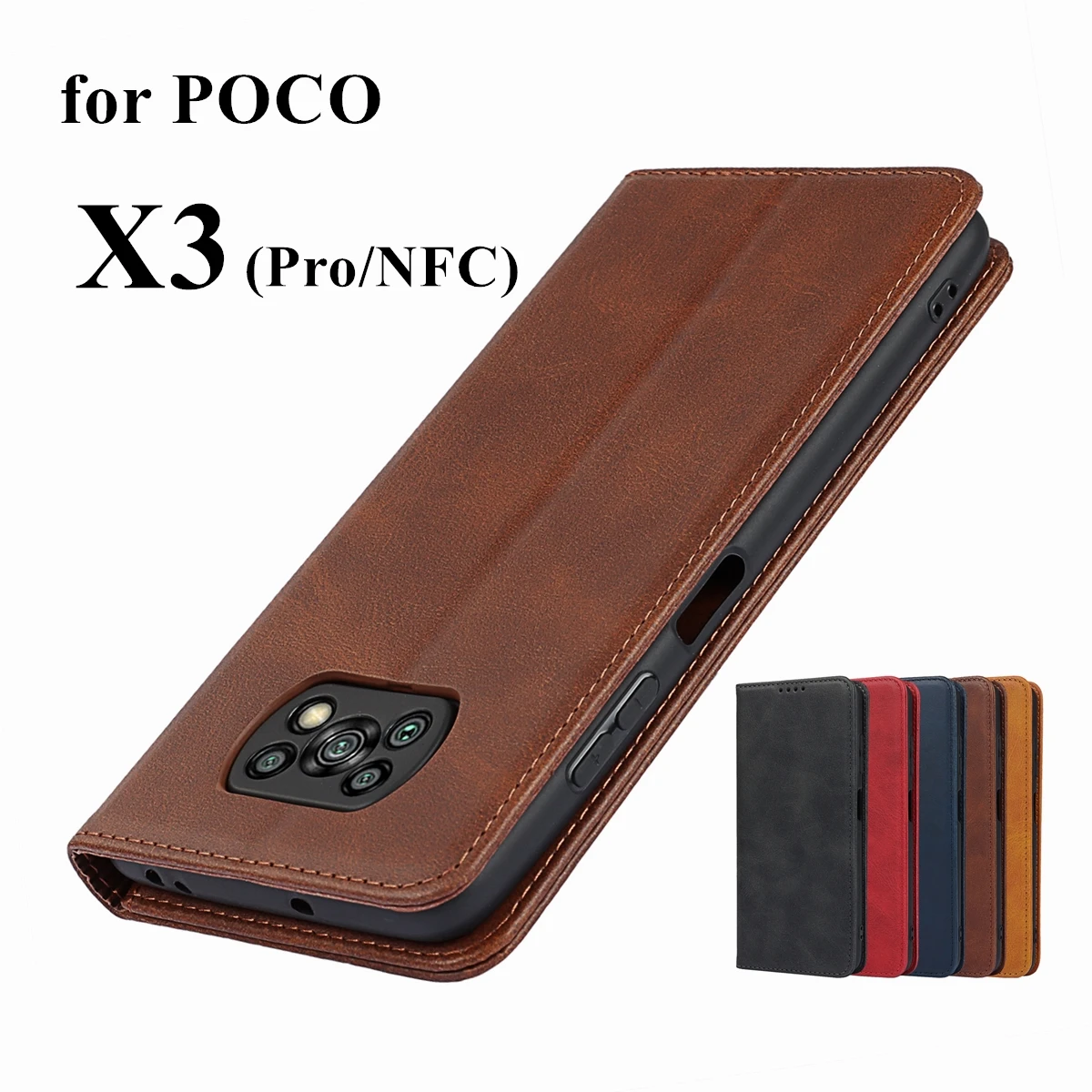 

Leather case for Xiaomi POCO X3 Pro Flip case card holder Holster Magnetic attraction Cover Case POCO X3 NFC Wallet Case