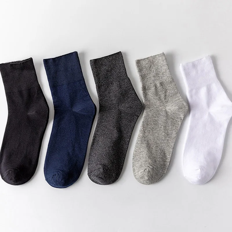5 Pairs Plus Size EUR 45-50 Cotton Socks Prevent Varicose Veins Mens Diabetics Patients Loose Mouth