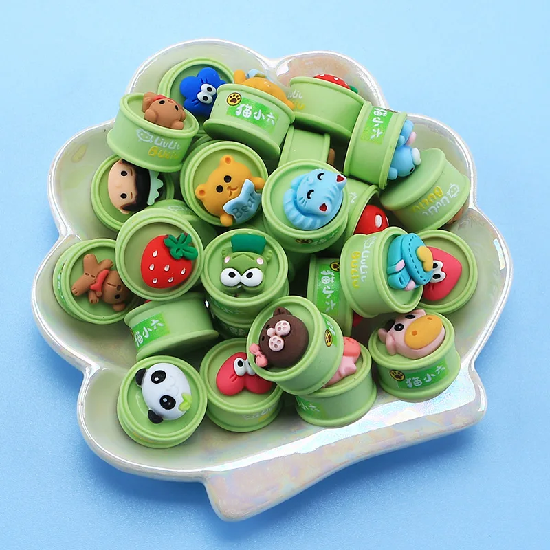 

Resin Cartoon Can Flatback Cabochons 10pcs 20x20x10mm 3D Kawaii Fruit Canned Foods Flat Back Resin Charms Beads for DIY Crafts