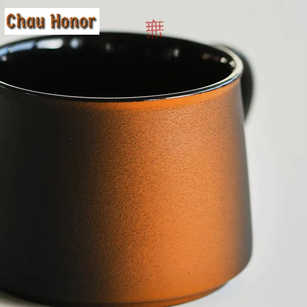 230ml Retro Gradient Color Ceramic Coffee Mug with Plate Beer Cup Afternoon Tea Mug Cup Saucer Kit Office Water Cup Drinkware