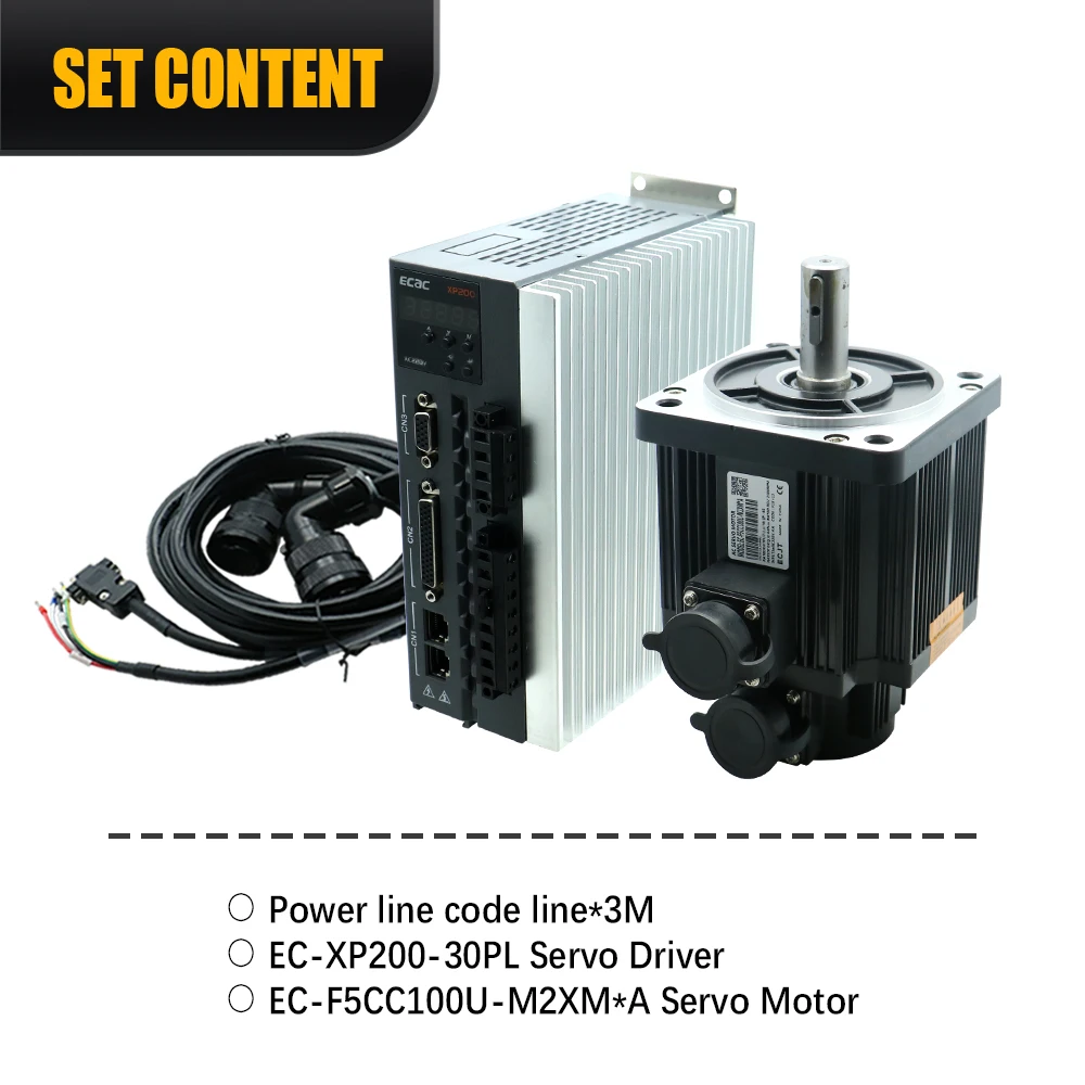 CNC 라우터용 서보 모터 130 플랜지, 단상 또는 3 상 드라이브, RS485 3M 케이블, 1kw, 2500PPR, 4N.m, AC220V, 2800RPM