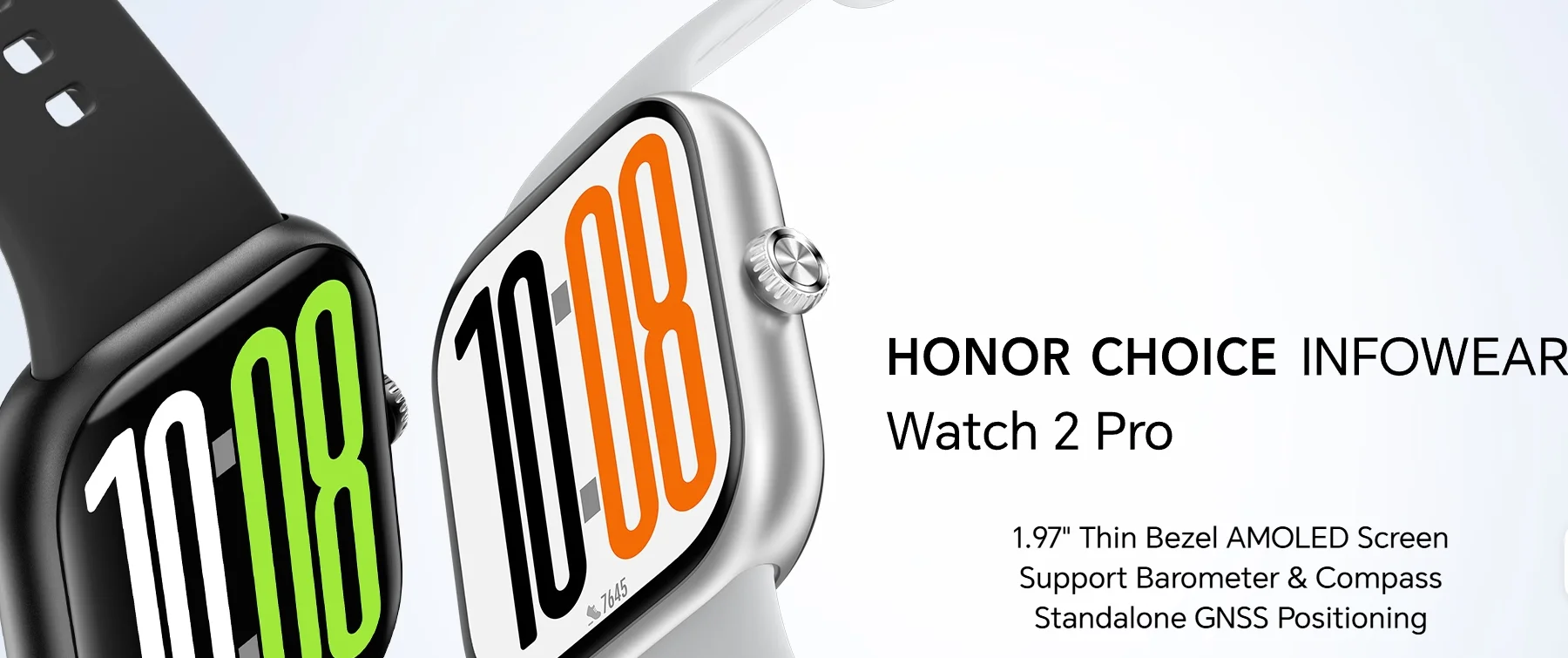 HONOR CHOICE Watch 2 Pro, Globale Version Smartwatch, 1,97-Zoll AMOLED-Bildschirm mit Schmalem Rahmen, HONOR CHOICE INFOWEAR Watch 2 Pro – Detail 1