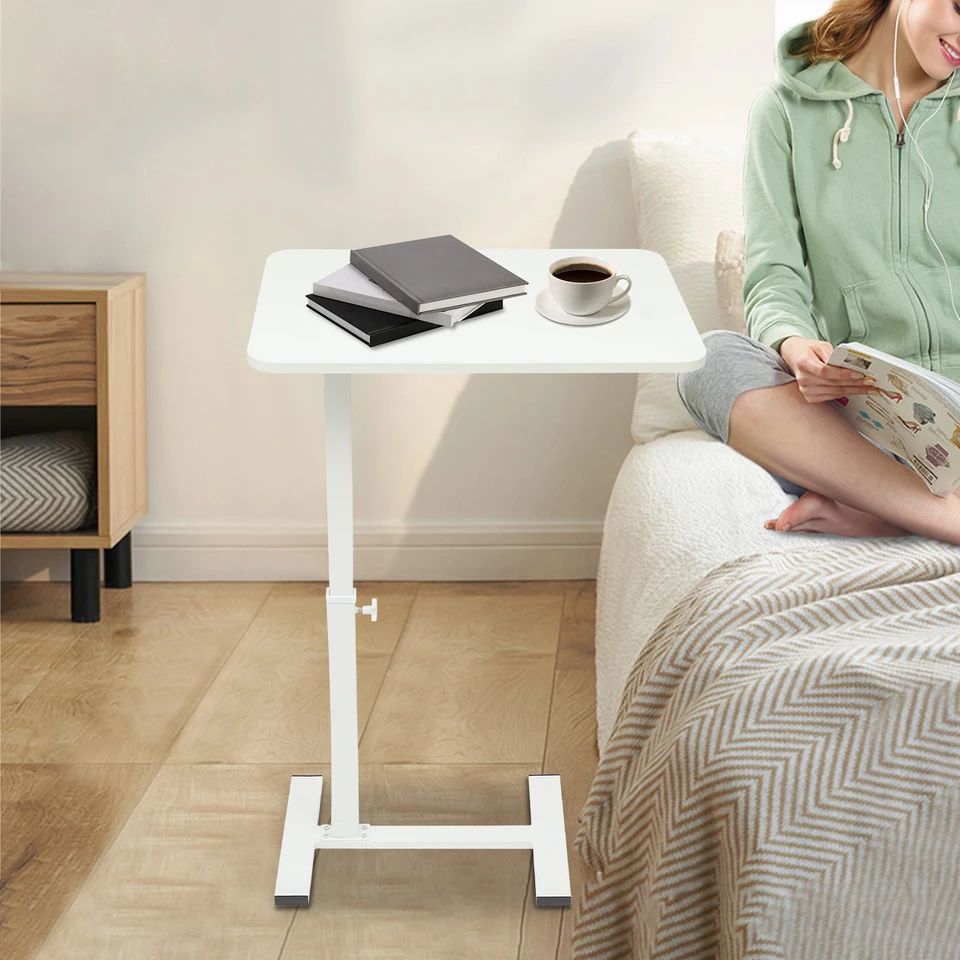 Adjustable Bedside Table With Rolling Wheels