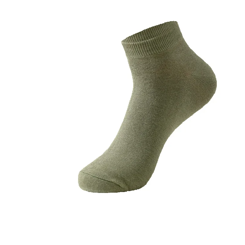 Men's Antibacterial Cotton Crew Socks Breathable Solid Colour_voghion.com