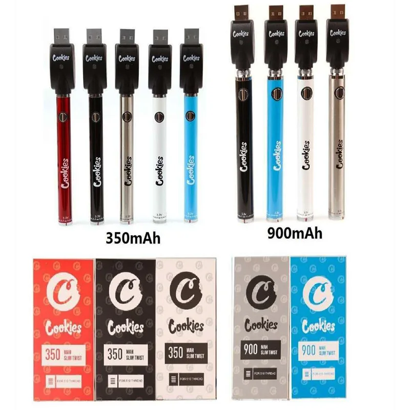 Cookies Vape Pen Battery 350mah/900mah VV Preheat 3.3 4.8V Slim Adjust