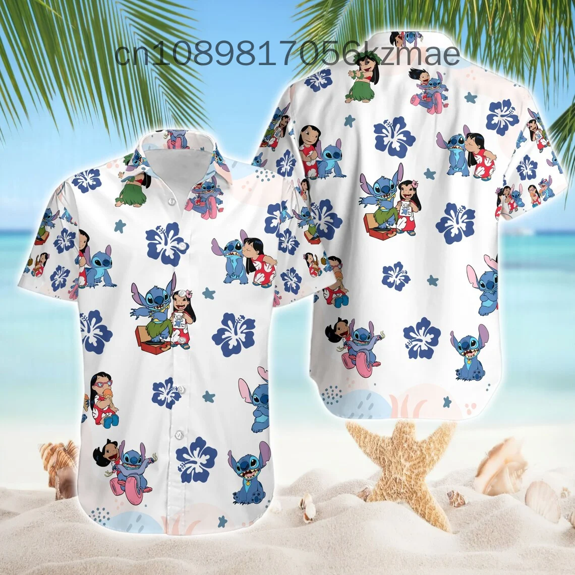New Lilo and Stitch Hawaiian Shirts Summer Fashion Short Sleeve Shirts Men Women Casual Beach Shirts Disney Hawaiian Shirts 4