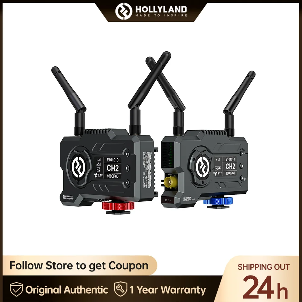 Hollyland Mars 400S [Official] Wireless SDI/HDMI Wireless Video Transmitter  and Receiver-400ft Long Range 0.1s Low Latency, for Videographer