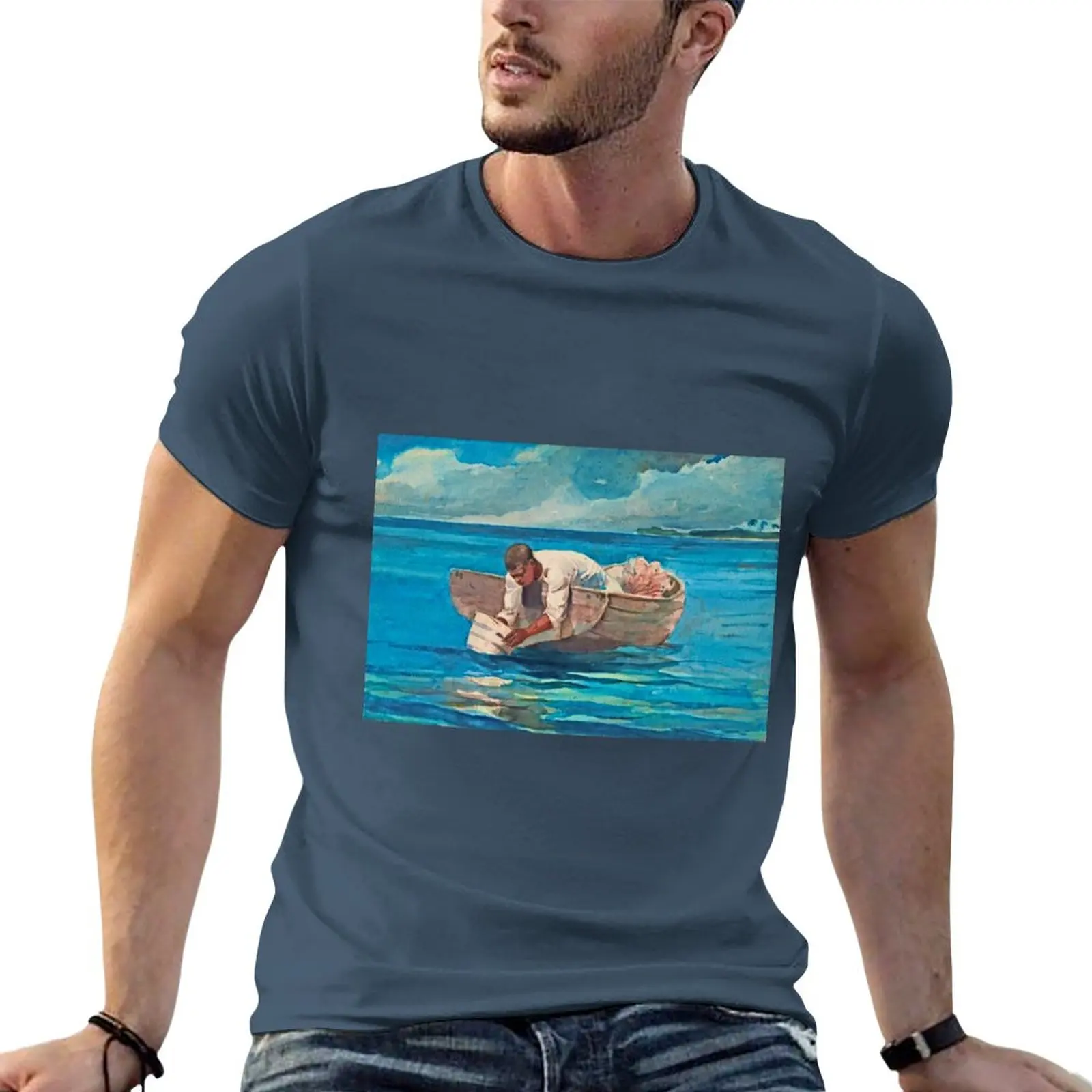 

The Water Fan by Winslow Homer - American Art , 1836-1910 T-Shirt quick-drying t-shirt designer t shirt men