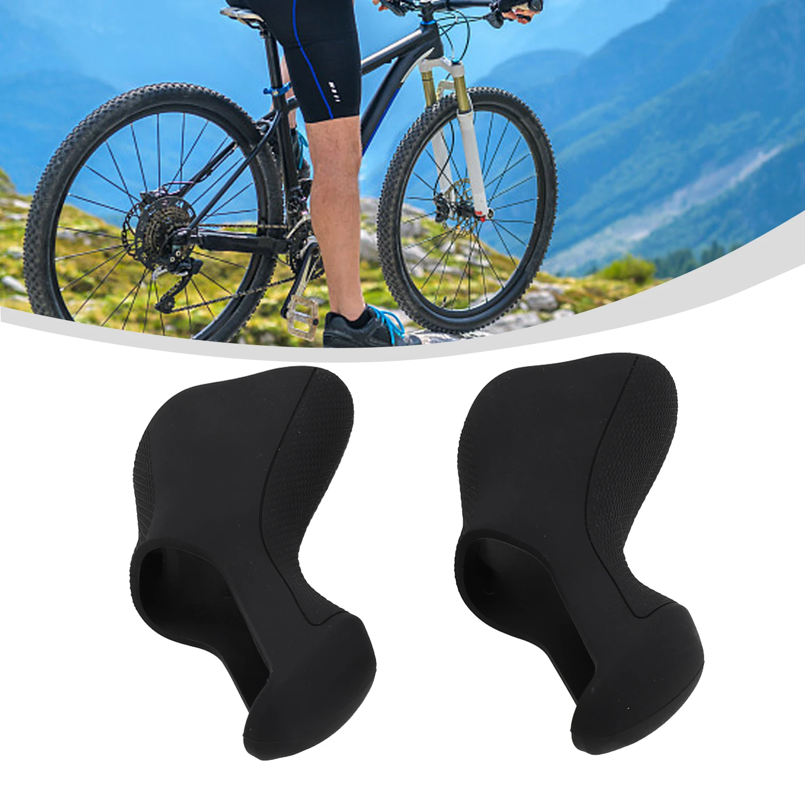 Description Picture 6 of item1 Pair Brake Gear Rubber Covers Hoods For Shimano-Ultegra Di2 ST-6870 Road-Bike Part Replacement Covers For Bicycle Brake Handle