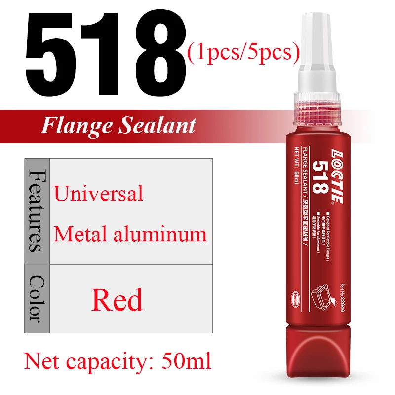 1 Pz 5 Pz 50 Ml Loctite 518 Colla Sigillante Piano Flangia Rigida Manutenzione Industriale Pressione Motore Adesivo Anaerobico