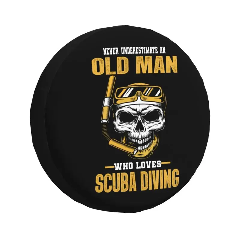 

Underestimate Old Scuba Diver Spare Wheel Cover Universal Fit for Jeep Hummer 4WD SUV Diving Tire Protector 14" 15" 16" 17" Inch