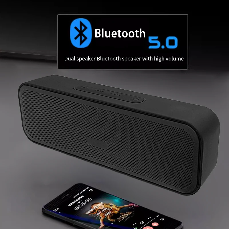 Long, high-quality dual speaker Bluetooth speaker, portable outdoor subwoofer, supports card insertion, USB, and gift giving 4