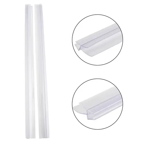 2pcs Bathroom Shower Screen Door Seal Strip PVC 4-6mm Glass Door Bottom Stripping Seal Sweep Water Blocking Strips 50cm - Image 2