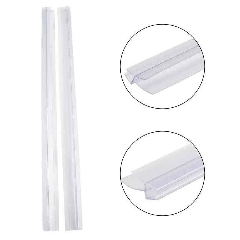 2pcs Bathroom Shower Screen Door Seal Strip PVC 4-6mm Glass Door Bottom Stripping Seal Sweep Water Blocking Strips 50cm - Image 2