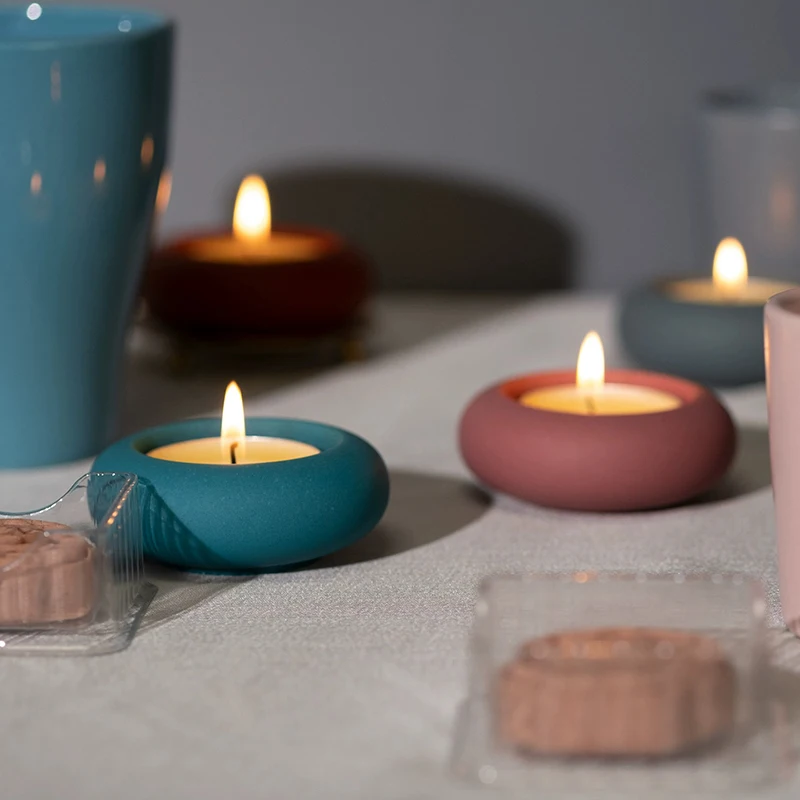 2 pezzi portacandele in silicone per candele, vassoio per candela