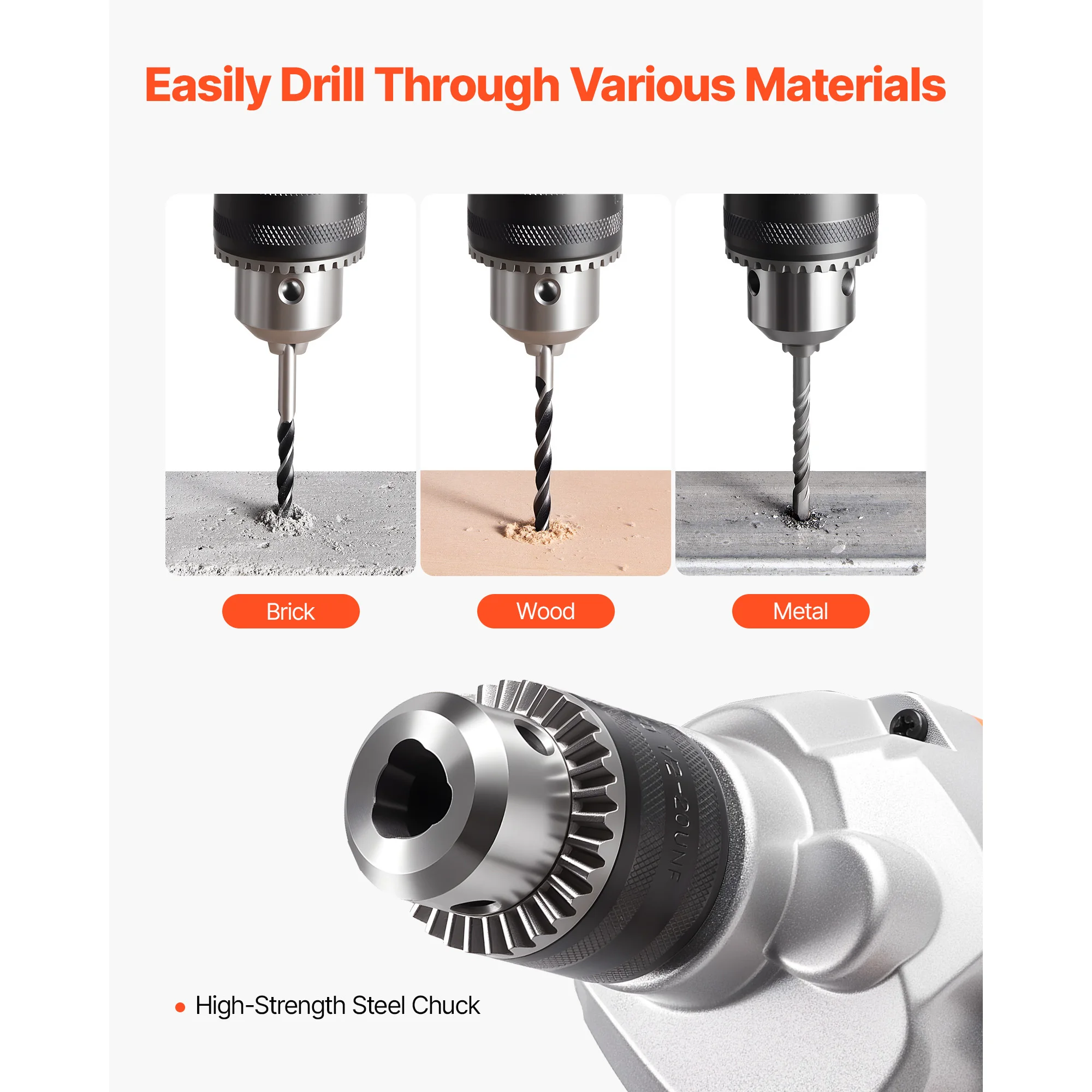 Electric Drill Mixer 1/2in 5/8in Corded Mixing Drills