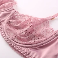 CINOON fantaisie Sexy ensemble de sous-vêtements pour femmes dentelle érotique brassière femme Lingerie mince Transparent ensemble de soutien-gorge Push Up soutien-gorge et culotte ensemble 6