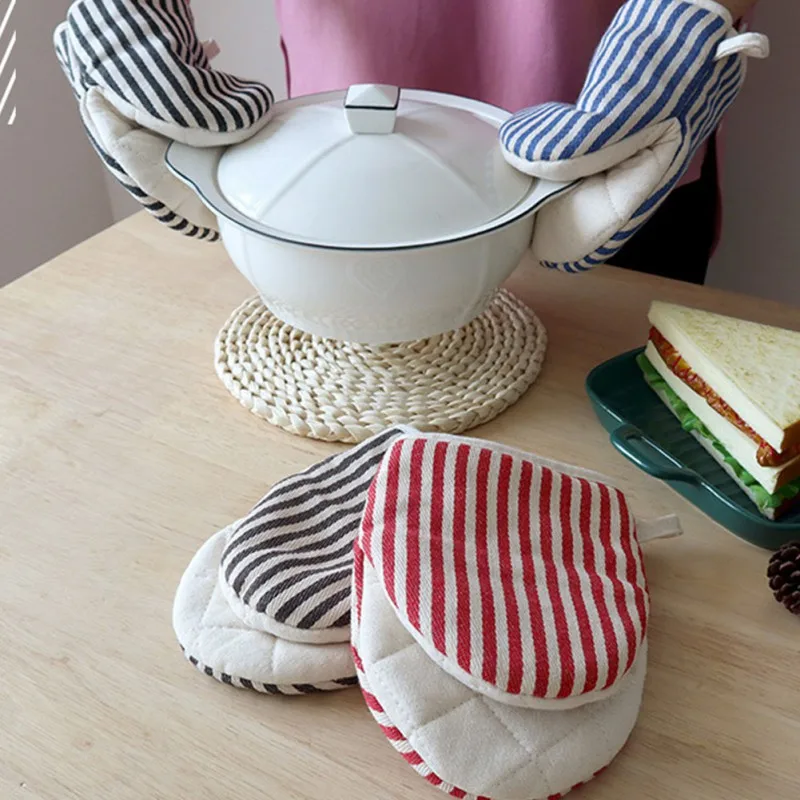 Cotton Anti-scalding Oven Gloves Mitts Potholder Kitchen Duckbill Shape Cotton Gloves Tray Dish Bowl Holder Oven Hand Clip 1PC kitchen gloves cotton pot holders