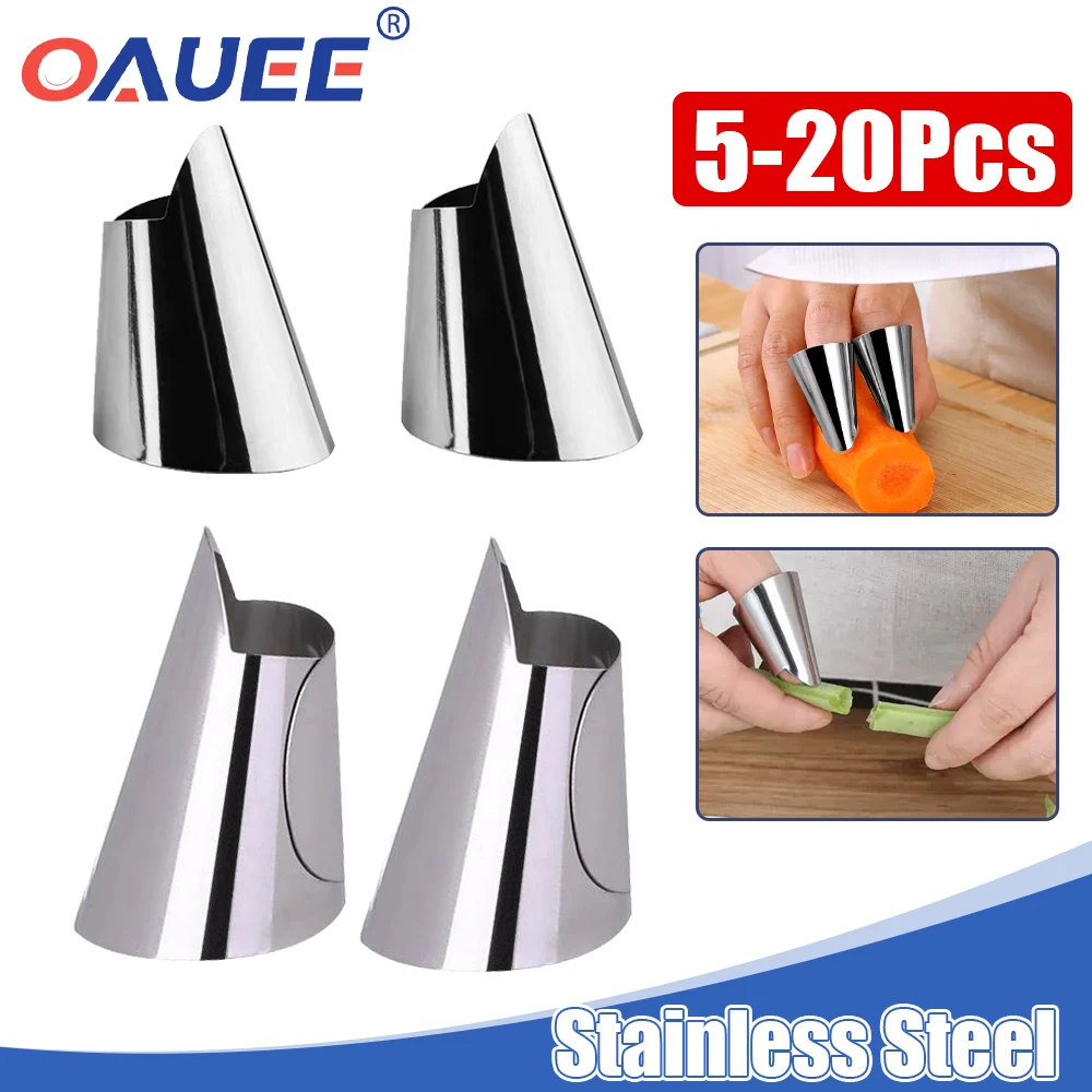 Oauee Stainless Steel Fruit Peel Finger Protector Kitchen Pick Vegetables Gadget Stripping Beans Garlic Peeler Finger Guard finger protector finger guard