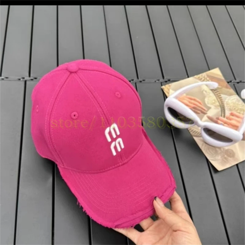 Women Pink Baseball Caps Hat Retro Embroidery Letter M Outdoor Sport Fashion Cap for Men Hats Design Cotton miunterm 418683