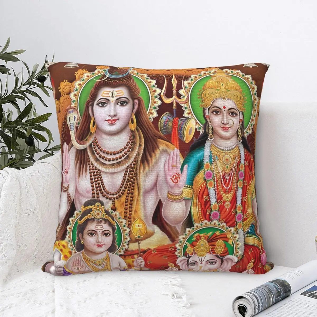 

Parvati Krishna Hug Pillowcase Hindu India God Indian Gods Lord Shiva Backpack Cushion Sofa DIY Printed Chair Throw Pillow Case