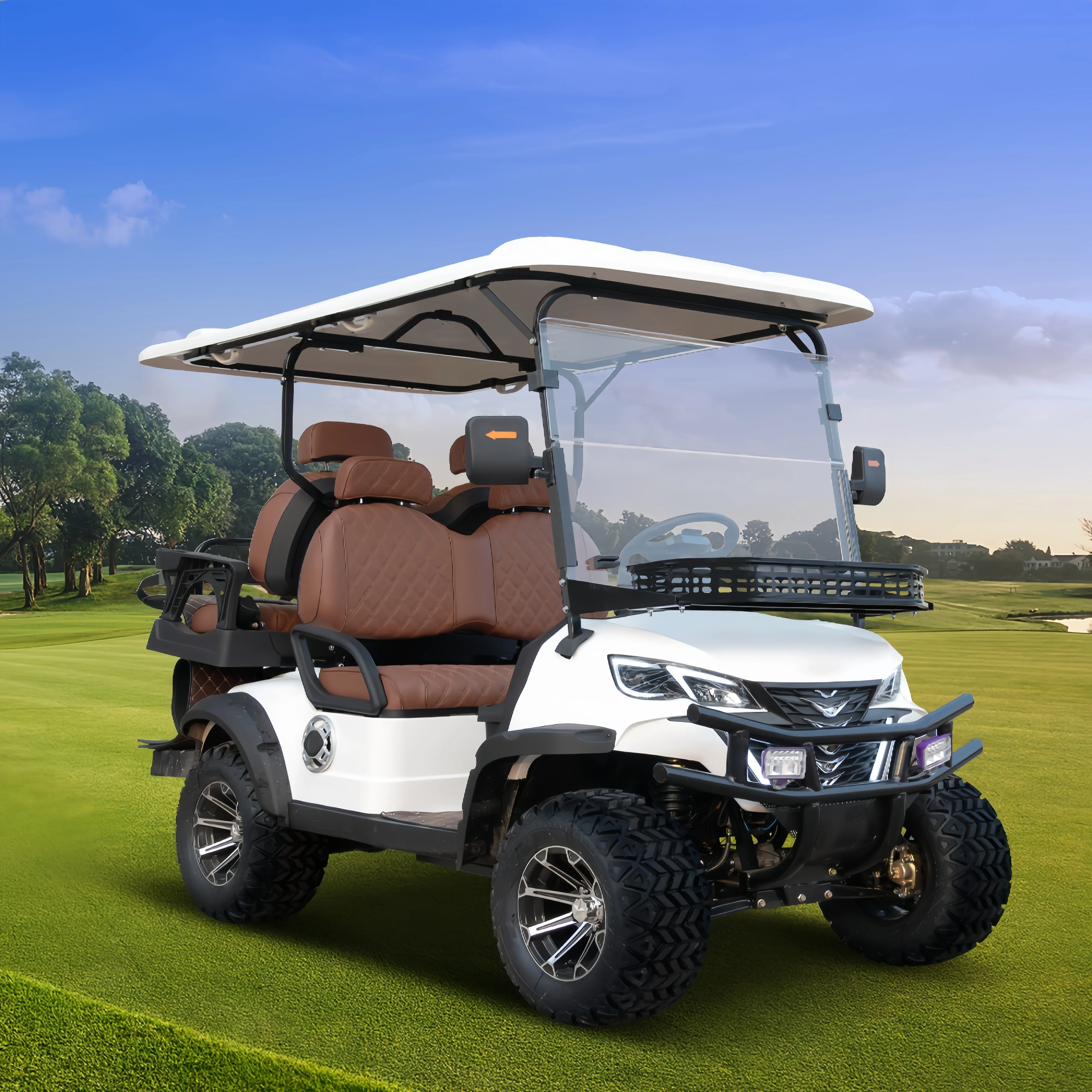 Factory Outlet 4 6 Person Seat Lithium Battery Folding Electric Golf Carts with CE Certificate Electric Golf Carts