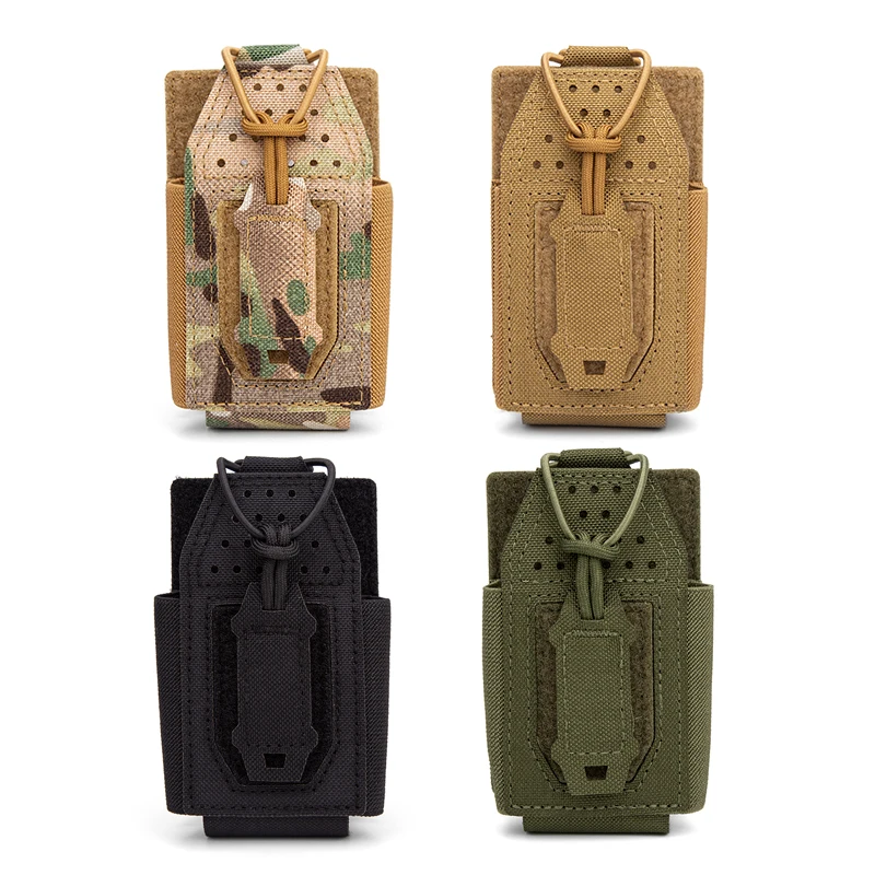 Tactical Radio Pouch Tactical Radio Pouch Hunting Walkie Talkie Holder Open-Top Interphone Hanging Bag Molle Nylon Magazine Pouch