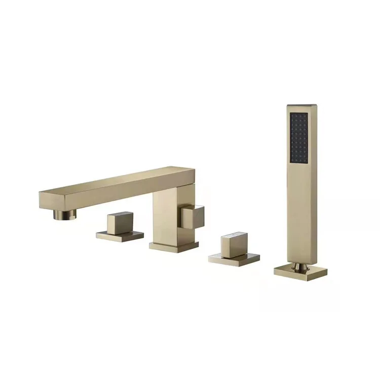 

All copper split faucet hotel bathroom bathtub edge faucet bathtub cold and hot faucet set