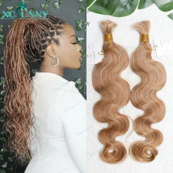 Body Wave Braiding Human Hair 27 Double Drawn Bulk Human Hair For Braiding Blonde Bundles Boho Braids Human Hair Color 30 1