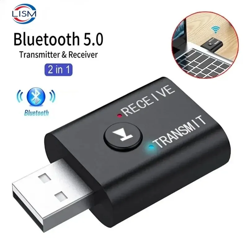 2 In1 USB 무선 블루투스 어댑터 5.0 송신기 블루투스 컴퓨터 TV 노트북..