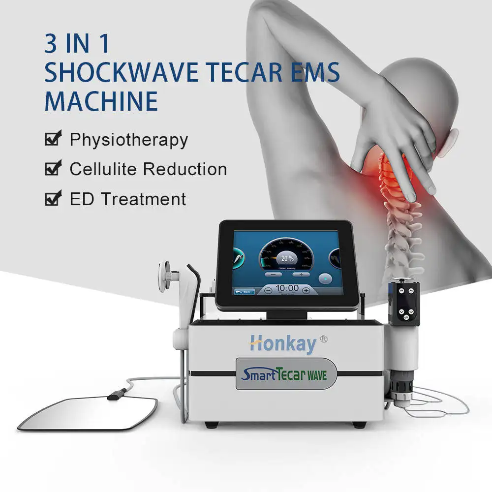 

3 In 1 Professional Smart Tecar Therapy Pain Relief CET RET EMS Muscle Stimulation ESWT Shockwave ED Treatment EMShock Equipment