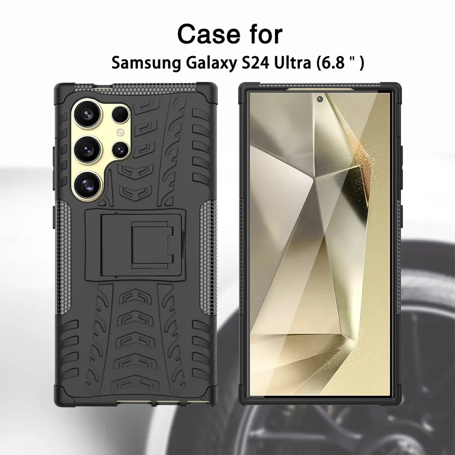 Армированный Стильный чехол для Samsung Galaxy S22 Plus S23 S24 Ultra, задняя крышка, сверхпрочный, ПК + силиконовые чехлы