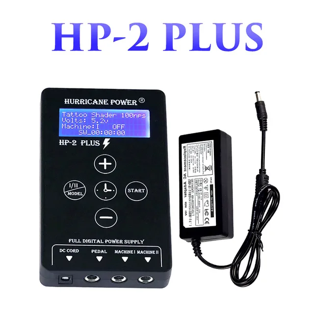 Tattoo Power Supply HP-2PLUS Tattoo ตัวควบคุมแรงดันไฟฟ้าปากกาสักมอเตอร์อะแดปเตอร์เครื่อง Tattoo เย็บปักถักร้อย Tattoo Power Supply 1
