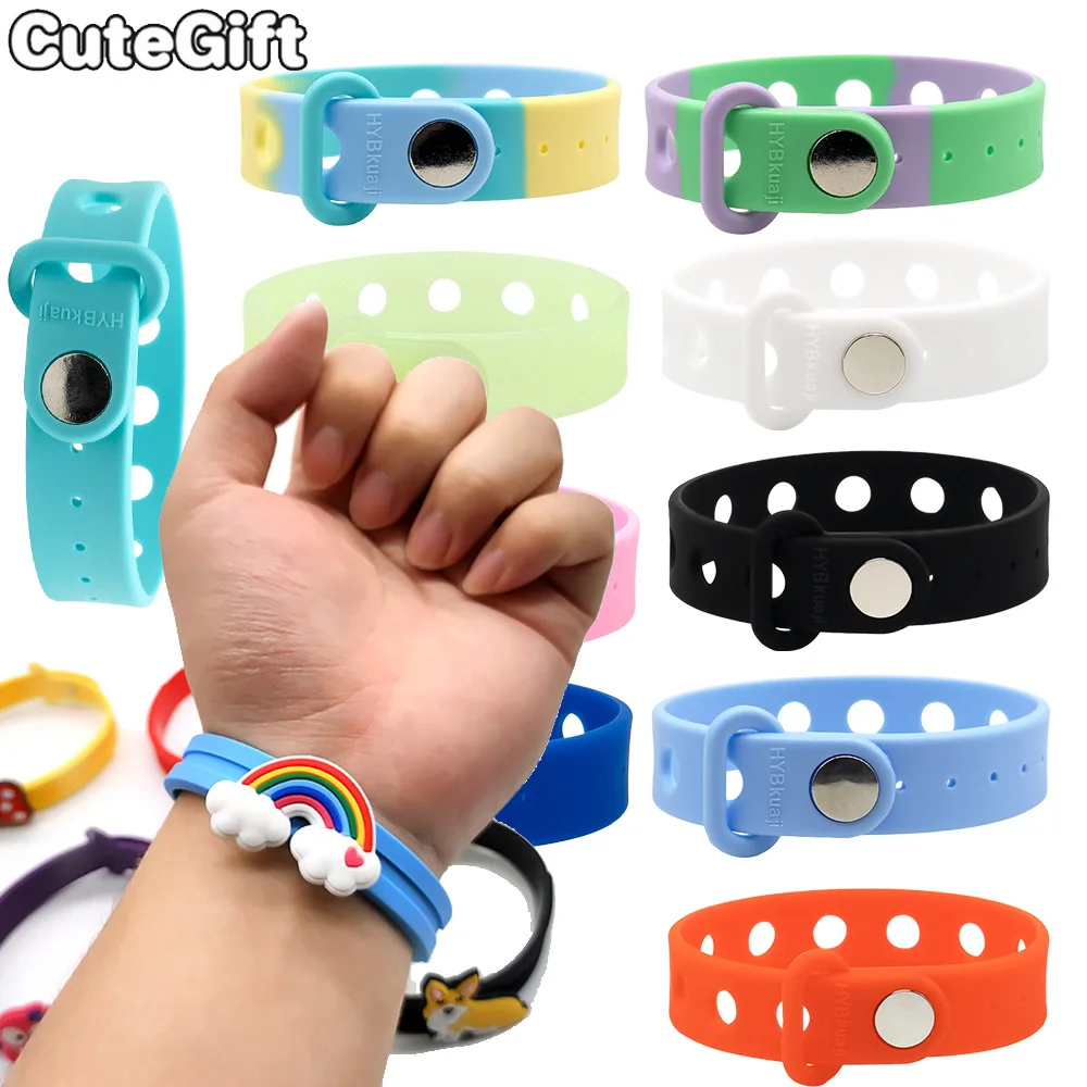 Braccialetti Silicone Per Bambini - 10 Pezzi Con Fori Per Ciondoli, Regolabili E Colorati - Foto 3