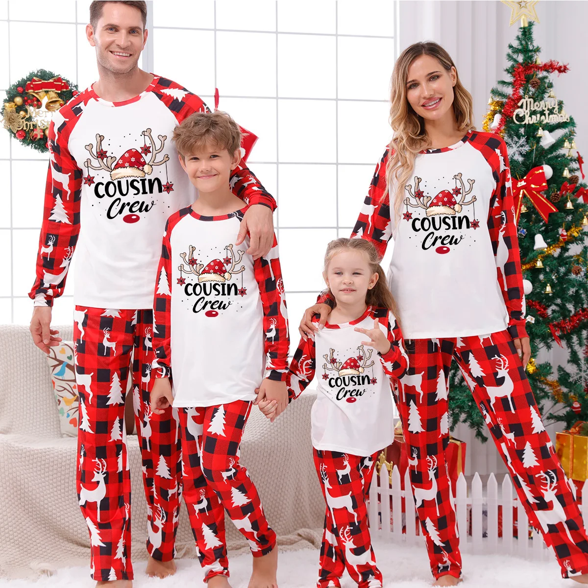 

Christmas Family Printed Letter Pajamas Set Family Matching Pajamas Party Sleepwear Snow Cartoon Pajamas Infant Rompers Outfits