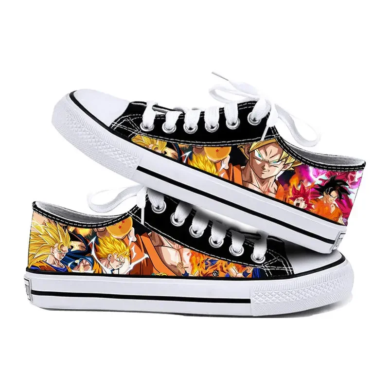 Dragon Ball Son Goku Men's Canvas Shoes Anime Super Saiyan Low Upper Vulcanized Shoes Casual Student Sneakers Plimsolls Vegeta men canvas shoes