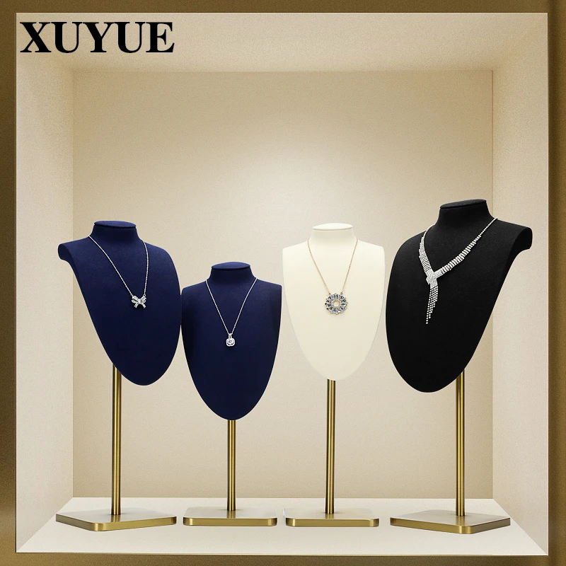 

High end vertical necklace display rack, portrait model, window display prop, portrait neck, jewelry prop, pendant display rack